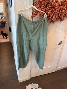 Casual Olive Green Utility Pants